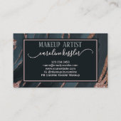 Carte De Visite Mauve Rose rose or étincelles Marble Art Motif (Dos)