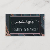 Carte De Visite Mauve Rose rose or étincelles Marble Art Motif (Devant)