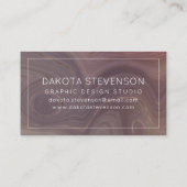 Carte De Visite Mauve Strata | Monogramme d'agate d'or rose foncé (Dos)