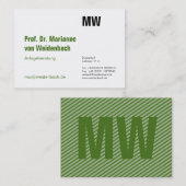 Carte De Visite Maximal Élégant vert (Devant / Derrière)