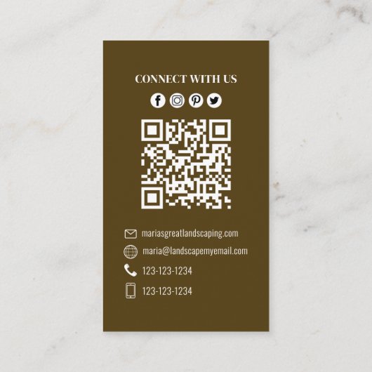 Carte De Visite Me connecter | QR Code Boulangerie simple Crème gl (Dos)