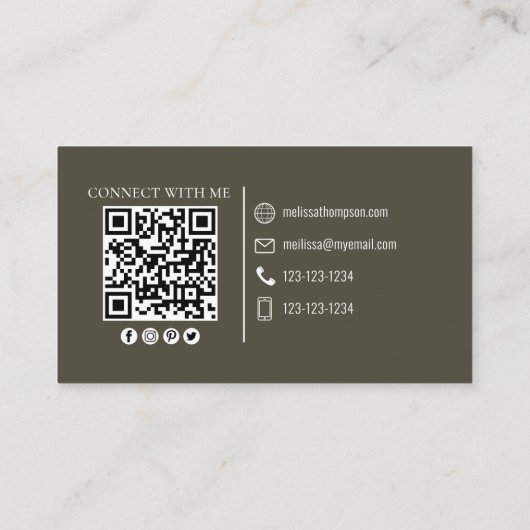 Carte De Visite Me connecter | QR Code Folial Folial Magnolia (Dos)
