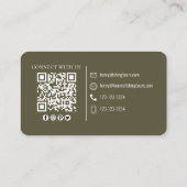 Carte De Visite Me connecter | QR Code pêche simple pêcheur (Dos)