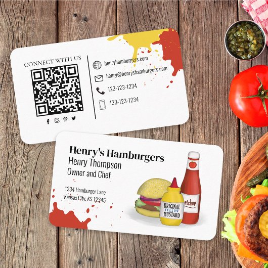Carte De Visite Me connecter | QR Code Simple Hamburger Moderne