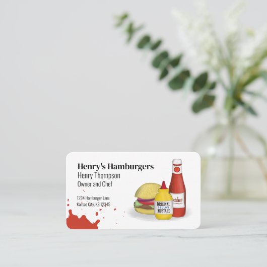 Carte De Visite Me connecter | QR Code Simple Hamburger Moderne (Debout devant)