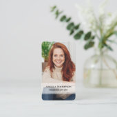 Carte De Visite Me connecter | QR Code Simple Modern Photo Blue (Debout devant)