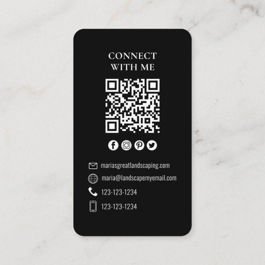Carte De Visite Me connecter | QR Code Simple Modern Photo Rose (Dos)