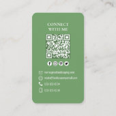Carte De Visite Me connecter | QR Code Simple Photo Moderne (Dos)