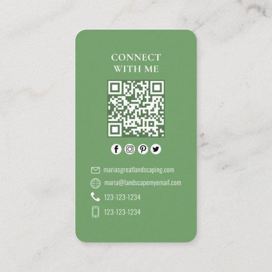 Carte De Visite Me connecter | QR Code Simple Photo Moderne (Dos)