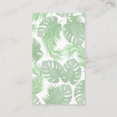 Carte De Visite Me connecter | QR Code Social Media Palm Feuilles (Dos)