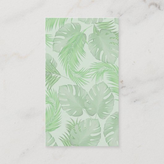 Carte De Visite Me connecter | QR Code Social Media Palm Feuilles (Dos)