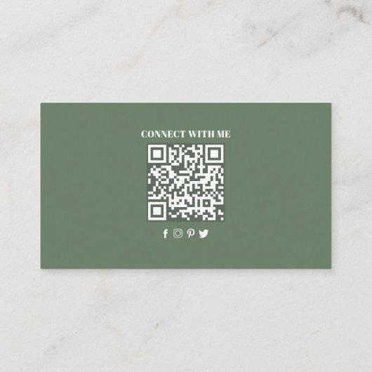 Carte De Visite Me connecter | QR Code Social Media Palm Feuilles (Dos)