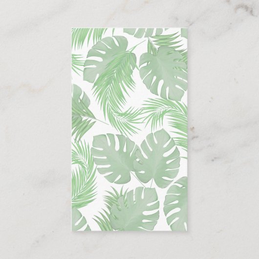 Carte De Visite Me connecter | QR Code Social Media Palm Feuilles (Dos)