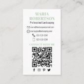 Carte De Visite Me connecter | QR Code Social Media Palm Feuilles (Devant)