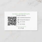 Carte De Visite Me connecter | QR Code Social Media Palm Feuilles (Devant)