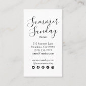 Carte De Visite Meadow Garden Line Art Florist Landscaper Icônes (Dos)