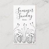 Carte De Visite Meadow Garden Line Art Florist Landscaper Icônes (Devant)