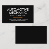 Carte De Visite Mécanicien automobile audacieux simple (Devant / Derrière)