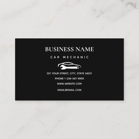 Carte De Visite Mécanicien automobile Réparation atelier Machinist (Dos)