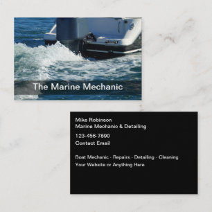 Carte De Visite Mécanicien de bateau marin et détail