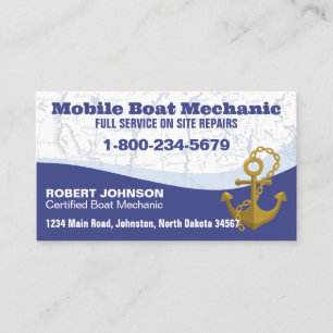 Carte De Visite Mécanicien de bateaux mobile
