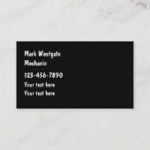 Carte De Visite Mécanicien de réparation de motocyclette (Dos)