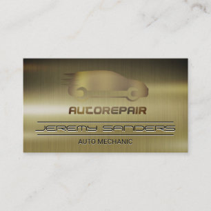 Carte De Visite Mécanicien     Logo Auto   Métal foncé