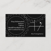 Carte De Visite Mécanicien/magasin auto (Dos)