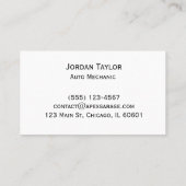 Carte de visite mécanicien professionnel (Dos)