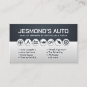 Carte De Visite Mécanicien Réparation Auto Simple échelle de gris (Devant)