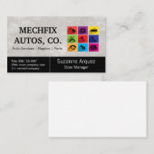 Carte De Visite Mécanicien | Service automobile (Devant / Derrière)