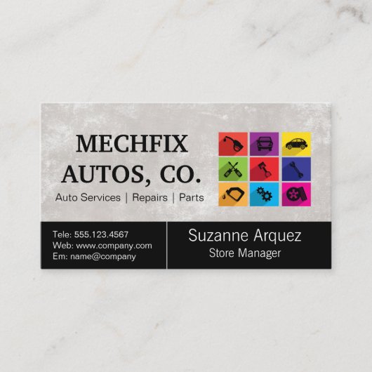 Carte De Visite Mécanicien | Service automobile (Devant)