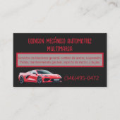 Carte de visite Mecánico Automotriz (Devant)