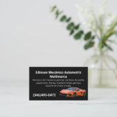 Carte De Visite Mecánico Automotriz Naranjo Negro (Debout devant)