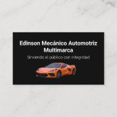 Carte De Visite Mecánico Automotriz Naranjo Negro (Dos)