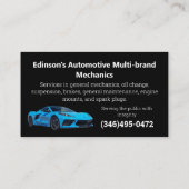Carte De Visite Mecánico Automotriz Slogan Mécanique Bilingue (Dos)