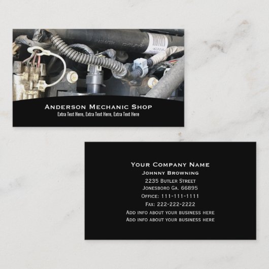 Carte de visite mécanique (Devant / Derrière)