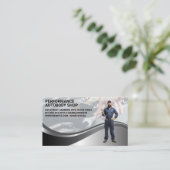 Carte De Visite Mécanique avec clé | Atelier de réparation de gara (Debout devant)