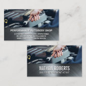 Carte De Visite Mécanique avec clé | Métallique (Devant / Derrière)