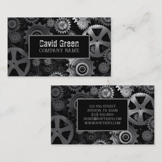Carte De Visite Mécanique de construction industrielle rustique (Devant / Derrière)