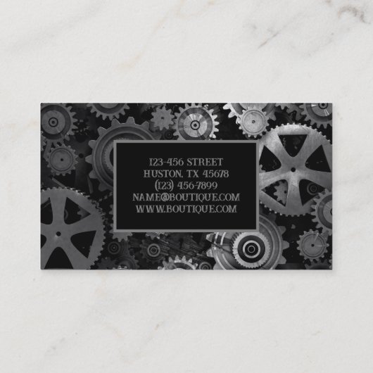 Carte De Visite Mécanique de construction industrielle rustique (Dos)