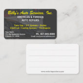 Carte De Visite Mécanique de réparation automobile 2 Modèle latéra (Devant / Derrière)