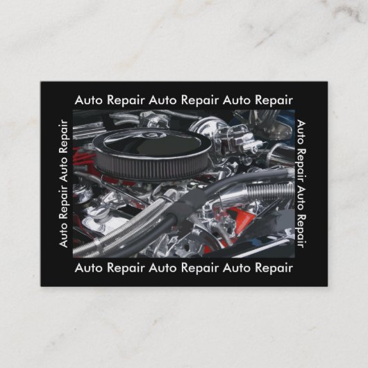 Carte De Visite Mécanique de réparation automobile unique (Devant)