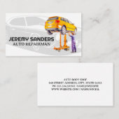 Carte De Visite Mécanique de travail sur voiture (Devant / Derrière)