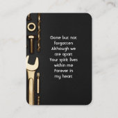 Carte De Visite Mécanique des outils de prière de photos commémora (Devant)