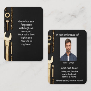 Carte De Visite Mécanique des outils de prière de photos commémora