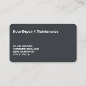 Carte De Visite Mécanique des réparations diesel (Dos)