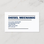 Carte De Visite Mécanique diesel (Dos)