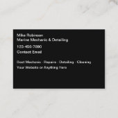 Carte De Visite Mécanique Et Détail Des Bateaux Marins (Dos)