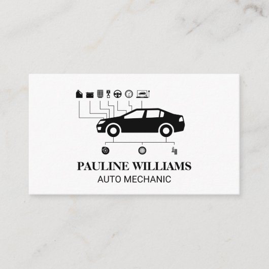 Carte De Visite Mécanique | Ingénieur | Diagramme automatique (Devant)